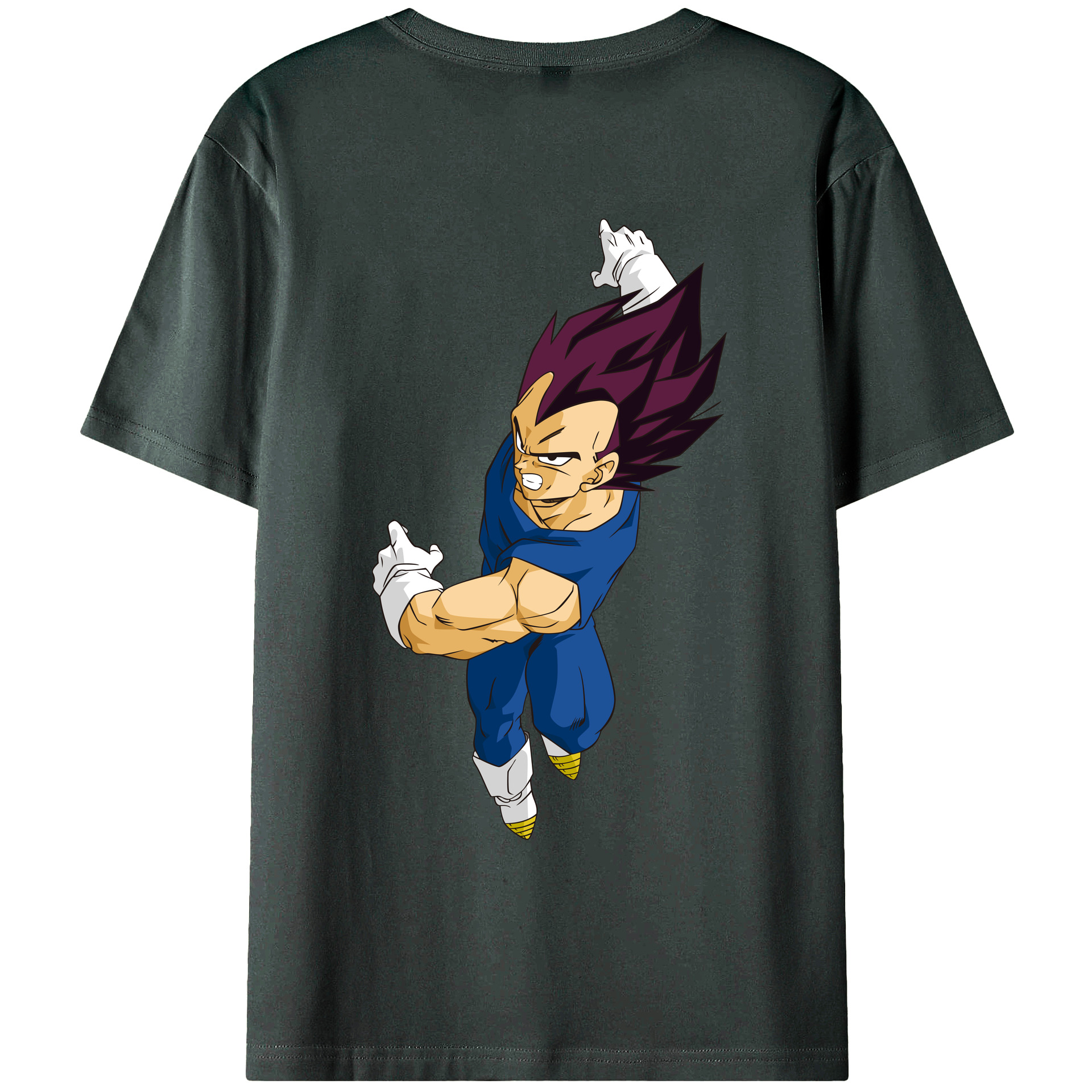 （画像用） ドラゴンボール ベジータ四世（Bejīta Yonsei）DRAGON BALL Vegeta IV 綿100％ メンズ半袖Tシャツ（バックプリント） 通気性